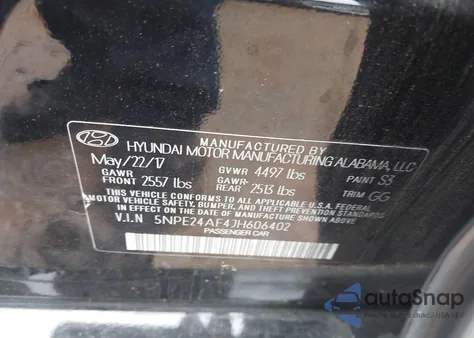 2018 Hyundai Sonata Se from USA, damaged, VIN 5NPE24AF4JH606402